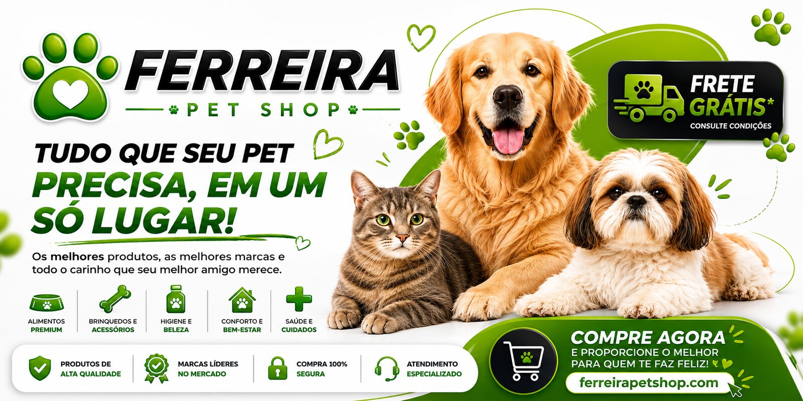 Ferreira Pet Shop — Tudo para o seu pet, do alimento ao carinho